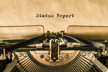 printed word on a vintage typewriter. writer. office. finance.