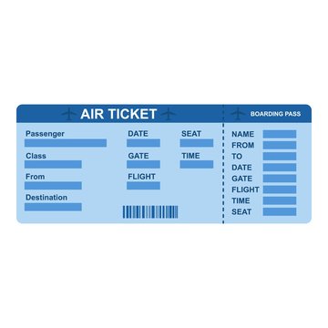Air ticket icon. Flat illustration of air ticket vector icon for web