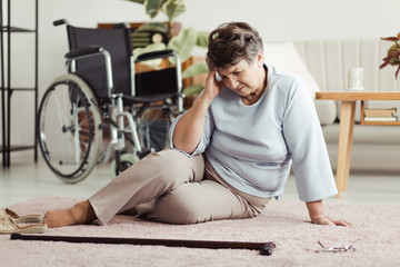 Senior woman with headache