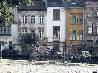 Fototapeta na wymiar Two Bikes, Belgium