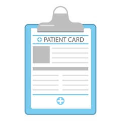 Patient card icon, flat style