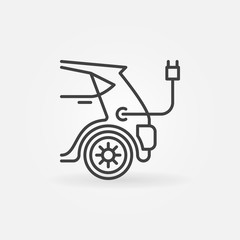 Electric car vector concept icon in line style