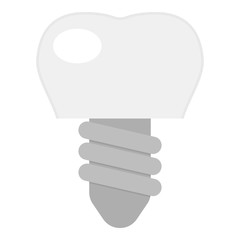 Tooth implant icon, flat style