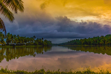 Backwaters in Kovalam, Kerala, India