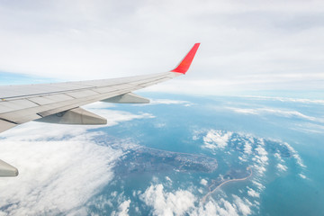 landscape during airplane