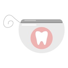 Dental floss icon, flat style