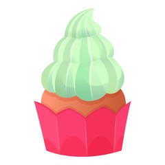 Cup cake icon, cartoon style