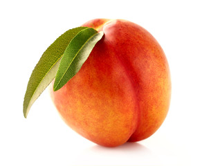 Peach with leaf