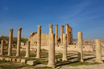 Temple of Artemis in the ancient Roman city of Gerasa, Jerash, Jordan, Middle East.