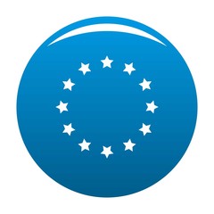 European Union icon vector blue circle isolated on white background 