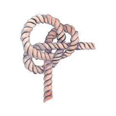 Marine rope for your design and decor. Sea knot made of rope.