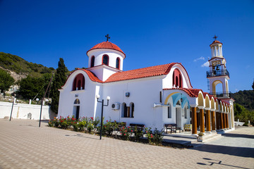 Orthodox church in the mountains, Rhodes, Greece