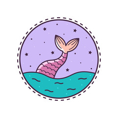 Mermaid s tail. Vector illustration.