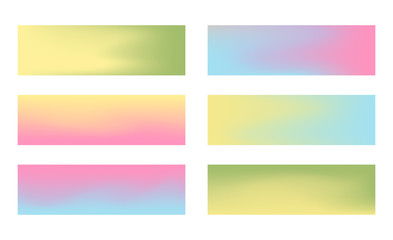 Set of 384 x 115 horizontal banners with pastel color gradient mesh