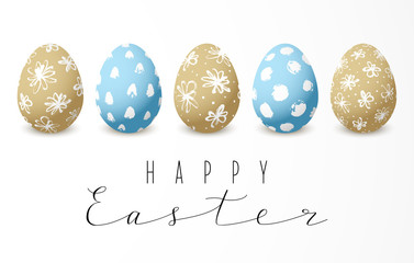 Set of color decorated Easter eggs