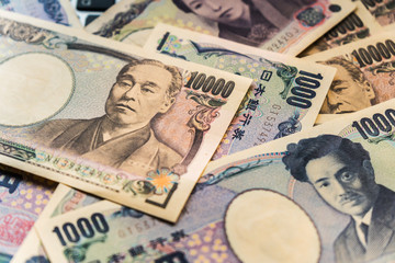 Japan money yen banknotes