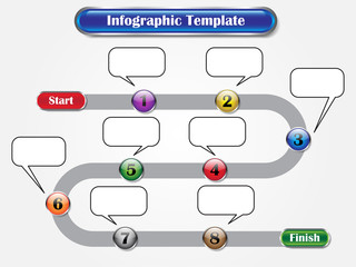 Infographic Template - Sequence Buttons As Milestone