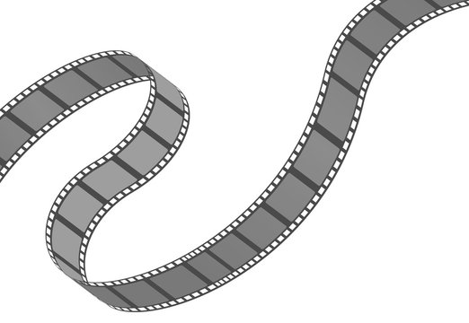 Filmstrip roll. Cinema and movie element or object. Vector illustration isolated on the white background.