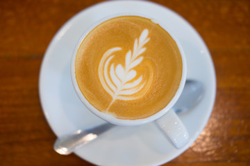 Coffee cup latte art