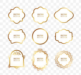 Set of High Quality Luxury Frame on Transparent Background . Vector Isolated Illustration