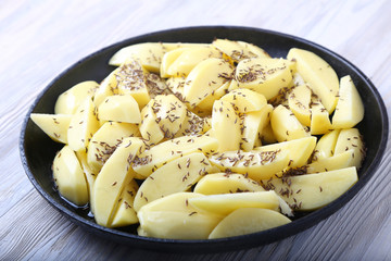 Crude Potato with caraway seeds