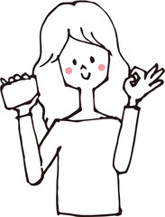 カードを持つ女性