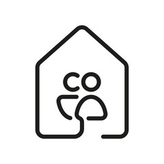 house with family or couple icon. line style