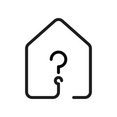 house with question mark icon. line style