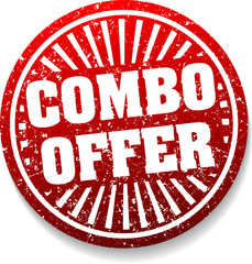 Combo offer red rubber stamp with shadow.