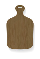 Vector illustration of wooden cutting board isolated on white background