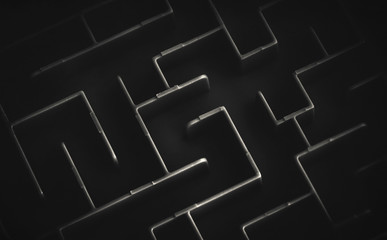 maze in black and white