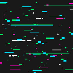 Naklejka premium Trendy Glitched Geometric Line Style Background Card. Vector