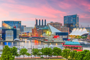 Baltimore, Maryland, USA Skyline - obrazy, fototapety, plakaty