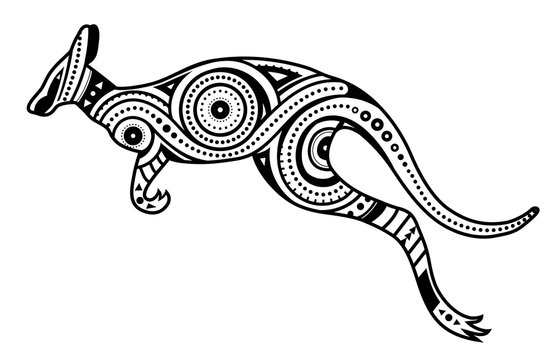 Naklejka Ethnic aboriginal style kengaroo concept design