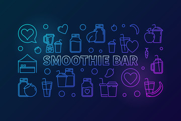 Smoothie bar creative vector horizontal banner