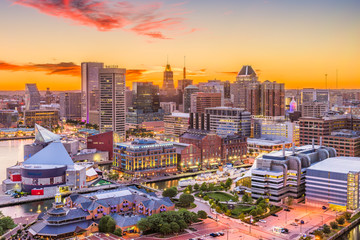 Baltimore, Maryland, USA Skyline - obrazy, fototapety, plakaty