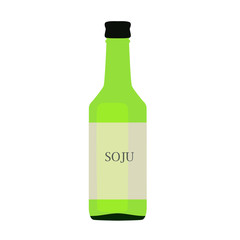 Korean drink icon in flat style.