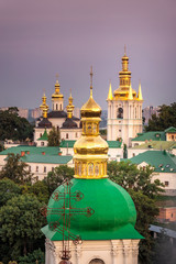 Fototapeta na wymiar us Pechersk Lavra Monastery shot at sunset in Kiev, Ukraine.