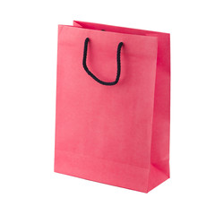 Red package from paper, isolated on white