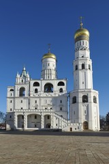 Fototapeta na wymiar Architectural Ensemble of the Ivan the Great Bell Tower, Moscow Kremlin, Russia