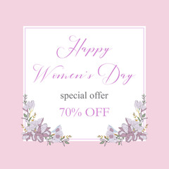 Fototapeta na wymiar Womans Day collection sale banners.Sale Discount 8 March Happy Women s Day poster. Eighth March gift card. Spring Holiday Sale. Futuristic, promotion design. Advertising, Marketing, greeting cards
