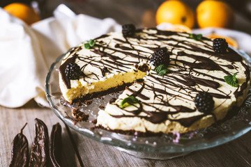 Vegan orange  cake with carob