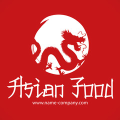 logo dragon restaurant asiatique japonais chinoise thaïlandaise wok