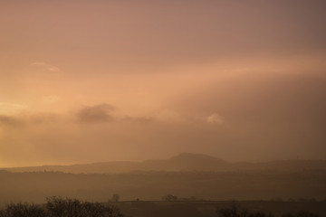 Sunrise Winter Rural Landscape
