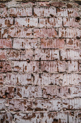 Industrial background, empty grunge urban warehouse brick wall on old factory