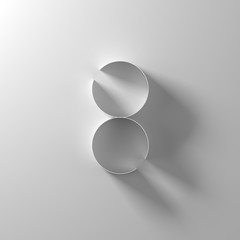 8, eight, white paper number