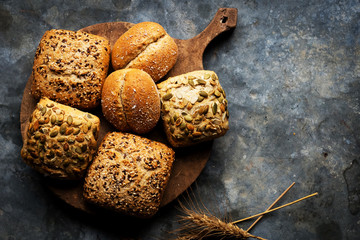 Various types of bread
