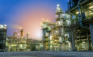 Oil Industry Refinery factory at night