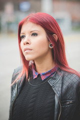young beautiful red hair venezuelan woman lifestyle