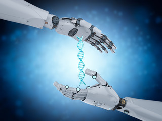 robot hold dna helix